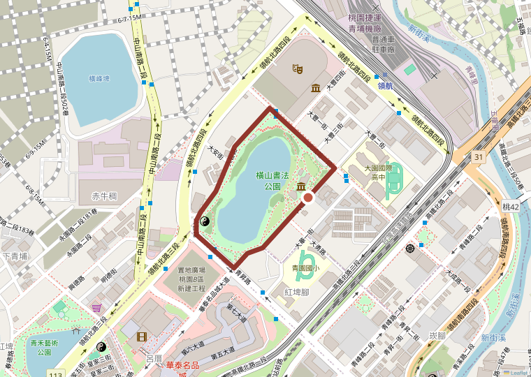 青埔叢集 橫山書法藝術館 規劃賽道路線 1.3km